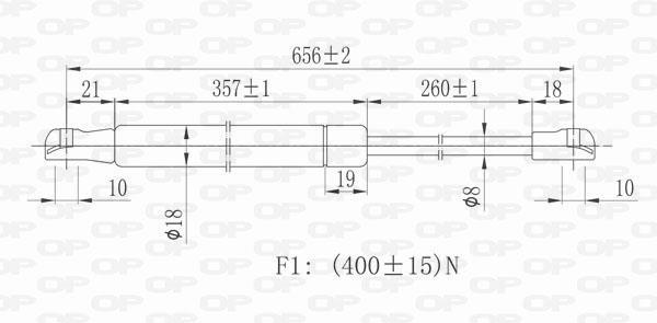 Muelle neumático OPEN PARTS ref. GSR6162.00