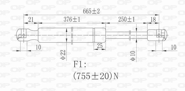 Muelle neumático OPEN PARTS ref. GSR6163.00