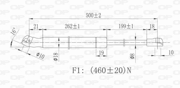 Muelle neumático OPEN PARTS ref. GSR6171.00