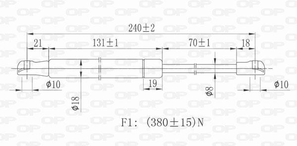 Vérin (Vérin de hayon) OPEN PARTS GSR6176.00