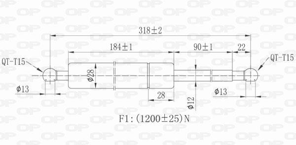 Muelle neumático OPEN PARTS ref. GSR6177.00