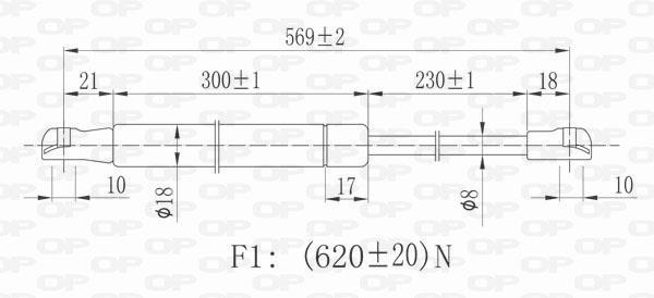 Muelle neumático OPEN PARTS ref. GSR6189.00