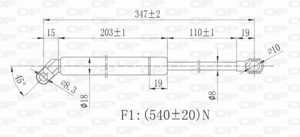 Muelle neumático OPEN PARTS ref. GSR6190.00