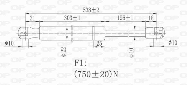 Muelle neumático OPEN PARTS ref. GSR6192.00