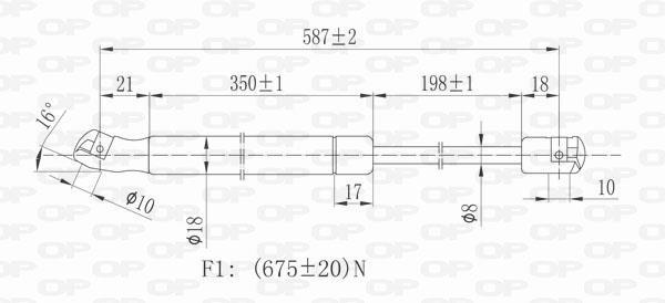 Muelle neumático OPEN PARTS ref. GSR6197.00