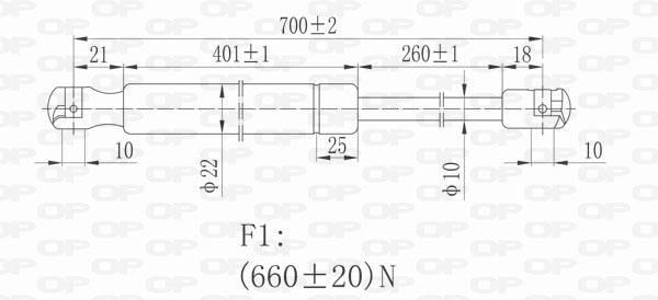 Muelle neumático, maletero/compartimento de carga OPEN PARTS ref. GSR6229.00