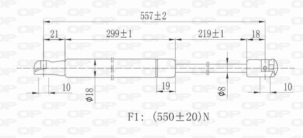 Vérin (Vérin de hayon) OPEN PARTS GSR6237.00