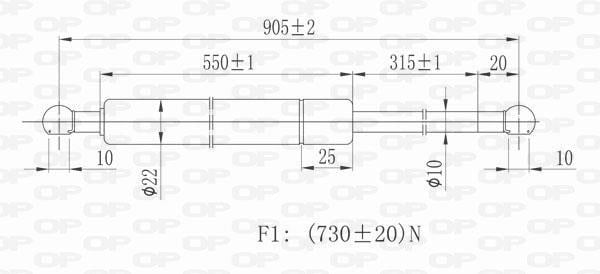 Muelle neumático OPEN PARTS ref. GSR6239.00