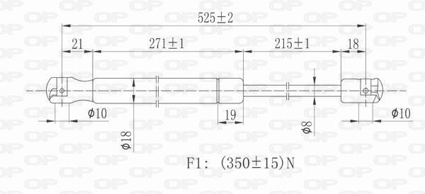 Vérin (Vérin de hayon) OPEN PARTS ref. GSR6242.00