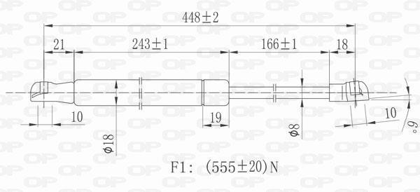 Muelle neumático OPEN PARTS ref. GSR6265.00