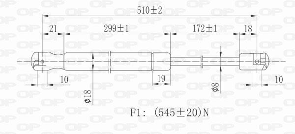 Muelle neumático OPEN PARTS ref. GSR6274.00