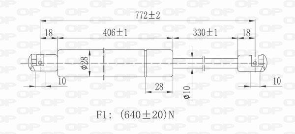 Vérin (Vérin de hayon) OPEN PARTS ref. GSR6279.00