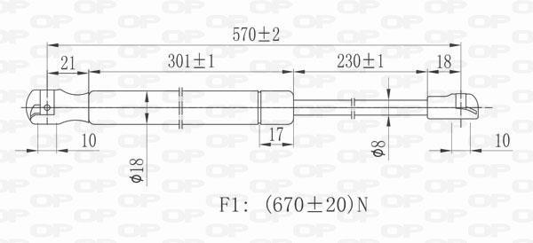 Muelle neumático OPEN PARTS ref. GSR6280.00