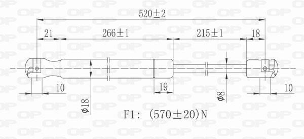 Muelle neumático OPEN PARTS ref. GSR6291.00