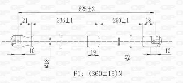 Muelle neumático OPEN PARTS ref. GSR6322.00