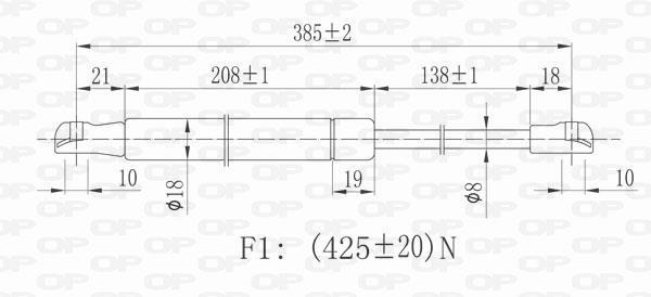 Vérin (Vérin de hayon) OPEN PARTS ref. GSR6328.00