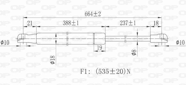 Muelle neumático OPEN PARTS ref. GSR6340.00