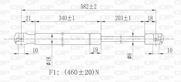 Muelle neumático OPEN PARTS ref. GSR6349.00
