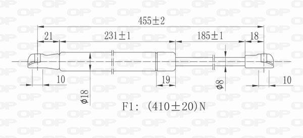 Muelle neumático OPEN PARTS ref. GSR6358.00