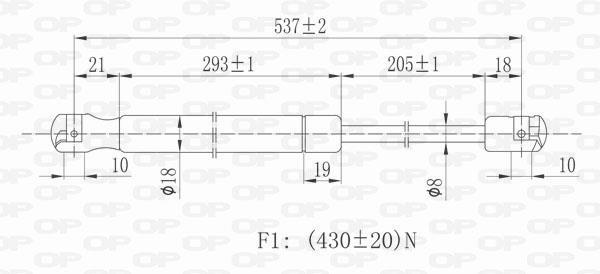 Muelle neumático OPEN PARTS ref. GSR6359.00