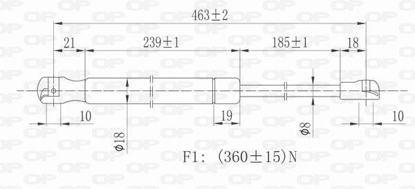Muelle neumático OPEN PARTS ref. GSR6361.00