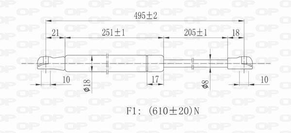 Muelle neumático OPEN PARTS ref. GSR6372.00