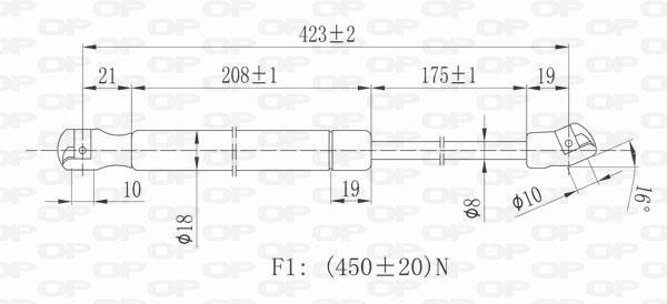 Vérin (Vérin de hayon) OPEN PARTS ref. GSR6374.00
