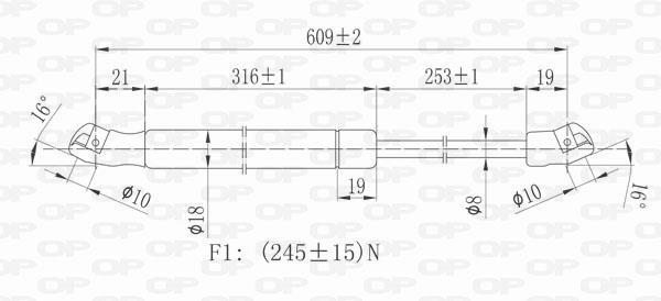 Vérin (Vérin de hayon) OPEN PARTS GSR6375.00