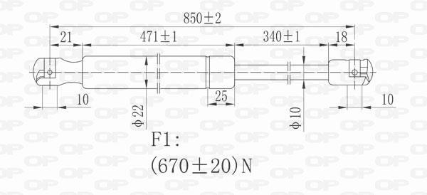 Muelle neumático OPEN PARTS ref. GSR6378.00