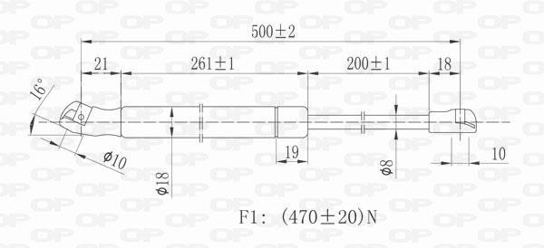 Vérin (Vérin de hayon) OPEN PARTS GSR6384.00