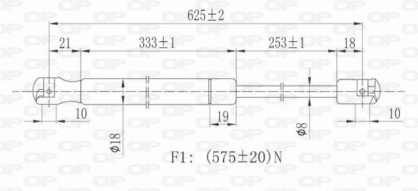 Vérin (Vérin de hayon) OPEN PARTS ref. GSR6389.00
