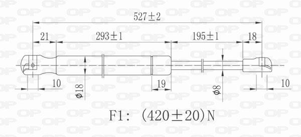 Muelle neumático OPEN PARTS ref. GSR6395.00