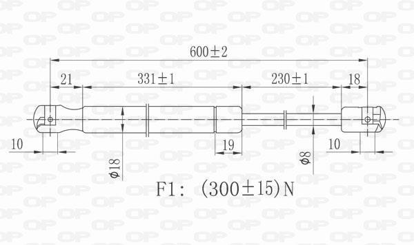 Muelle neumático OPEN PARTS ref. GSR6420.00