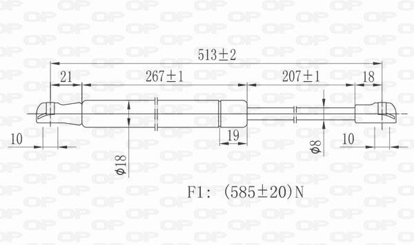 Vérin (Vérin de hayon) OPEN PARTS GSR6421.00