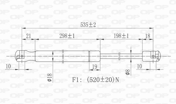 Muelle neumático OPEN PARTS ref. GSR6422.00