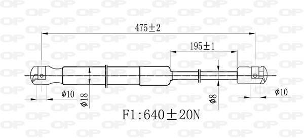 Vérin (Vérin de hayon) OPEN PARTS GSR6431.00