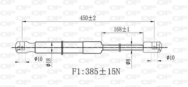 Vérin (Vérin de hayon) OPEN PARTS GSR6438.00