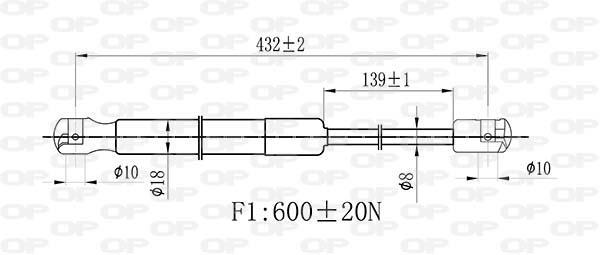 Muelle neumático OPEN PARTS ref. GSR6439.00