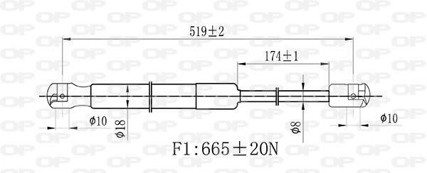 Muelle neumático OPEN PARTS ref. GSR6440.00