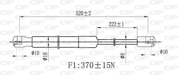 Muelle neumático OPEN PARTS ref. GSR6441.00