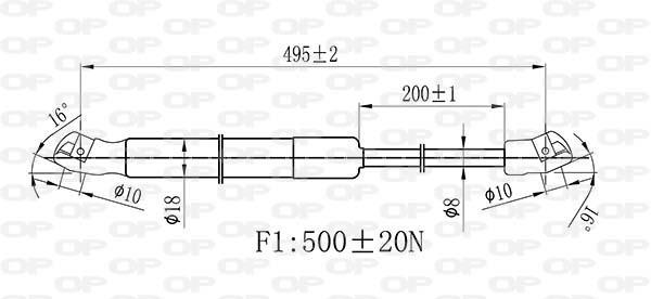 Vérin (Vérin de hayon) OPEN PARTS GSR6443.00