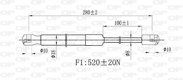 Muelle neumático OPEN PARTS ref. GSR6451.00