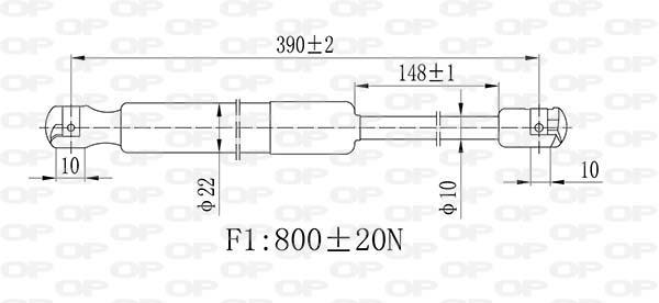 Muelle neumático OPEN PARTS ref. GSR6454.00