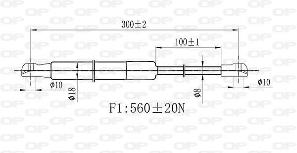 Muelle neumático OPEN PARTS ref. GSR6455.00