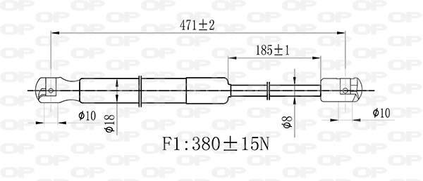 Vérin (Vérin de hayon) OPEN PARTS ref. GSR6456.00
