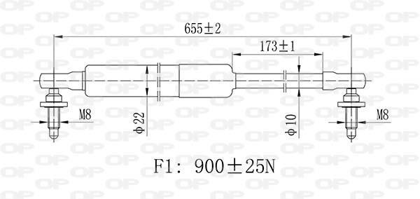 Muelle neumático OPEN PARTS ref. GSR6458.00