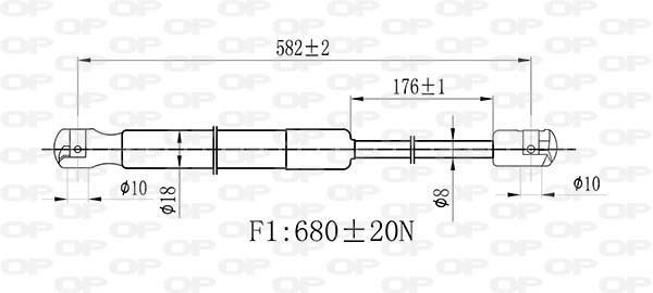 Vérin (Vérin de hayon) OPEN PARTS GSR6459.00