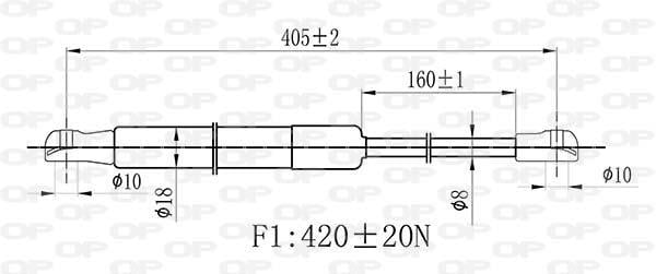 Vérin (Vérin de hayon) OPEN PARTS ref. GSR6471.00