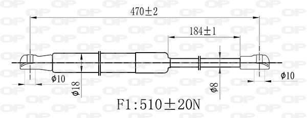 Muelle neumático OPEN PARTS ref. GSR6473.00