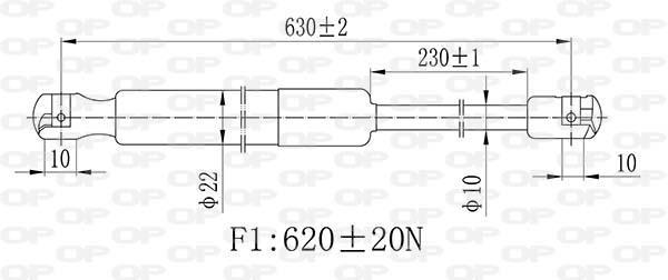 Vérin (Vérin de hayon) OPEN PARTS ref. GSR6477.00